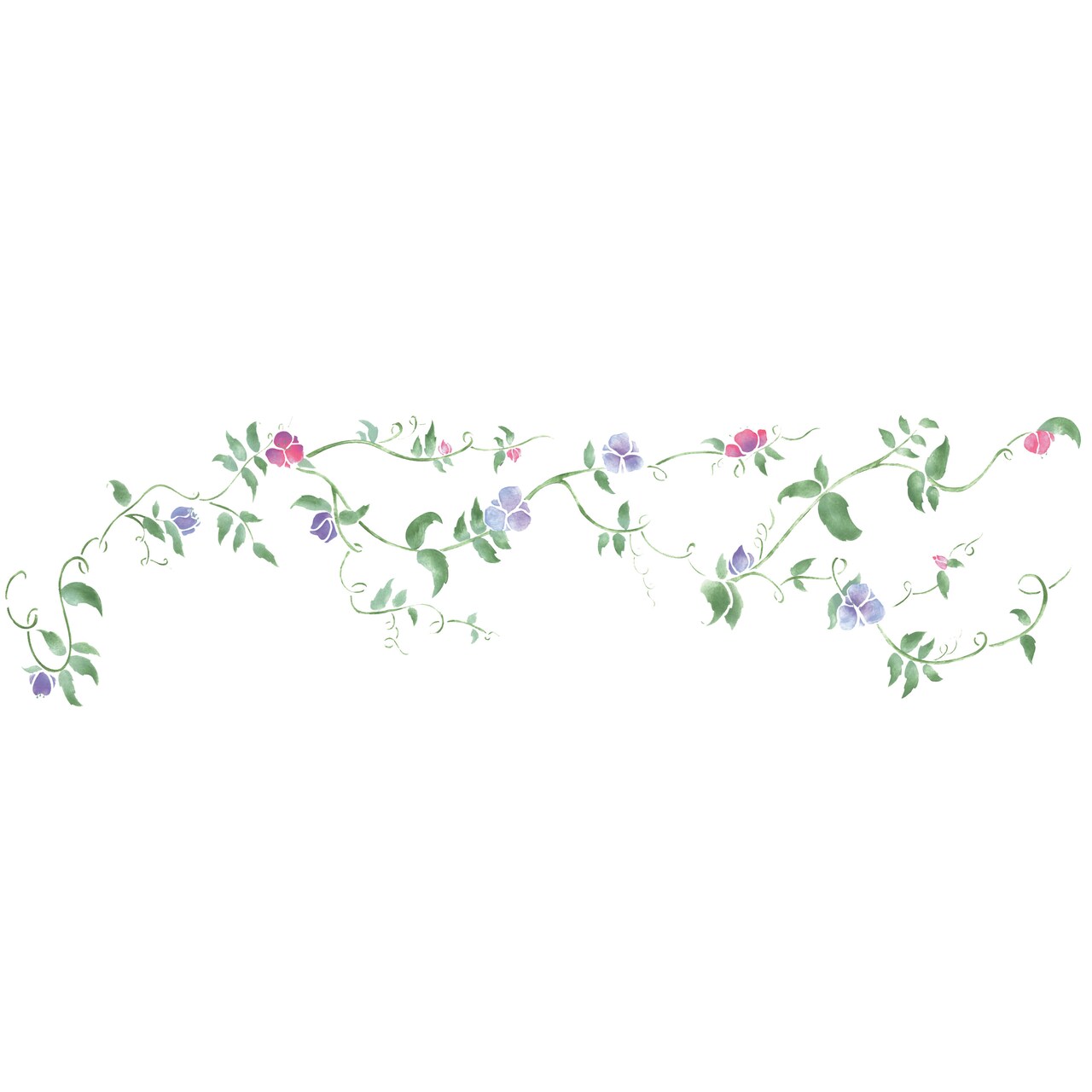 Sweet Peas Flower Vine Wall Stencil | 2723 by Designer Stencils | Floral Stencils |